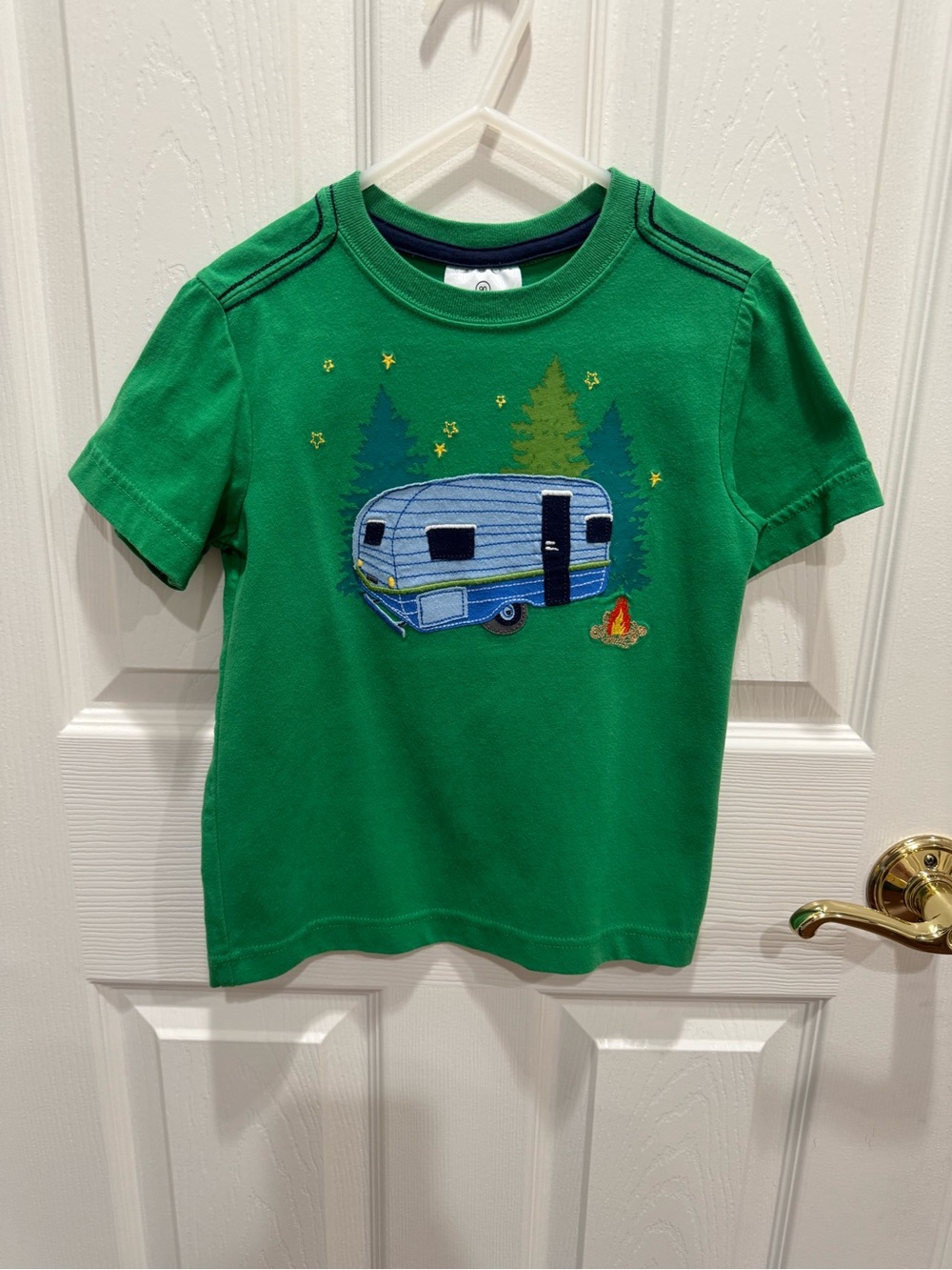 Hanna Andersson Graphic Appliqued Camper Camping Sueded Jersey Tee size 3 (90)